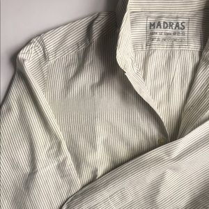 APC Madras light beige striped buttondown shirt S